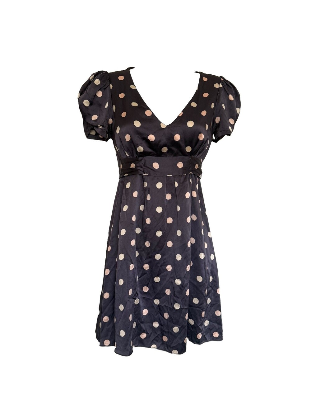 Betsey Johnson Vintage 100% Silk Made In USA Polka Dot Dress